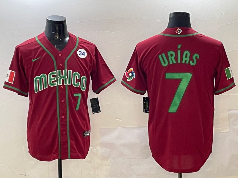 Men 2025 World Cub Mexico #7 Urias Red Nike MLB Jersey style 4->more jerseys->MLB Jersey